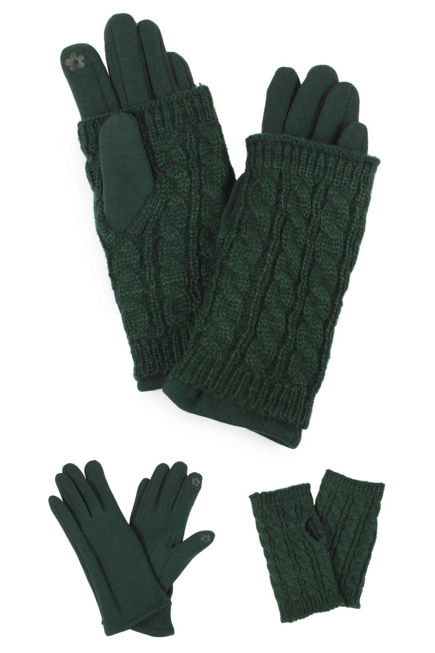 EAGL3540-3IN1 - CABLE KNIT GLOVES